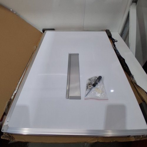 DOUBLE SIDED WALL MOUNTED WHITE DRY ERASE BOARD - 48" X 35.5" - WHITE/SILVER image 4