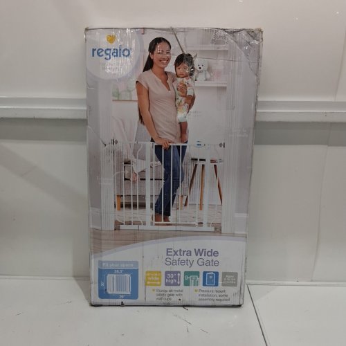 REGALO EXTRA WIDE BABY GATE - 30" X 29" - 38.5" - WHITE (MODEL: 1161C) image 4