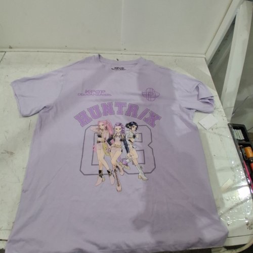 WOMAN'S KPOP DEMON HUNTERS GRAPHIC T-SHIRT - LARGE - PURPLE (STYLE: HUNTRIX 03 TEE) image 2