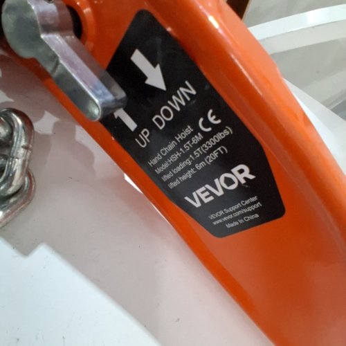 MANUAL LEVER CHAIN HOIST WITH 360° ROTATING HOOKS - 6M - 3300 LBS (1.5T) LIFTING LOAD - ORANGE (MODEL: HSH-1.5T-3M) image 2