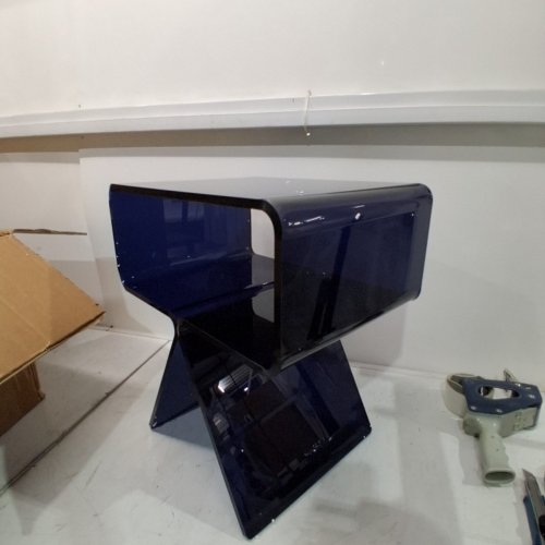 MIUZ ACRYLIC MODERN BEDSIDE TABLE - 18" - BLUE image 3