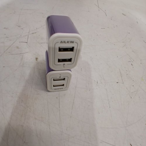 2PK AILKIN DUAL USB WALL CHARGER -240 V - WHITE / PURPLE (MODEL: PT-WC-11) image 3