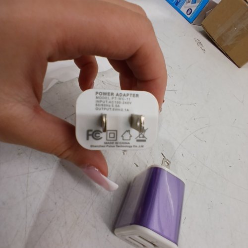 2PK AILKIN DUAL USB WALL CHARGER -240 V - WHITE / PURPLE (MODEL: PT-WC-11) image 4