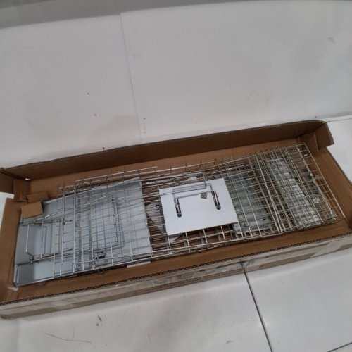 HUMANE ANIMAL TRAP - GALVANIZED IRON - 31" X 10" X 12" - SILVER (MODEL: LB-28A) image 2