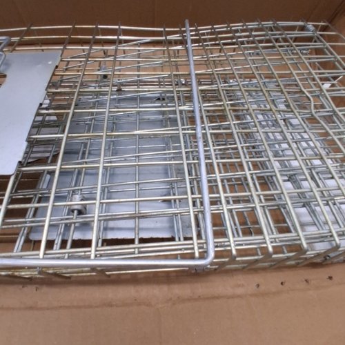 HUMANE ANIMAL TRAP - GALVANIZED IRON - 31" X 10" X 12" - SILVER (MODEL: LB-28A) image 3
