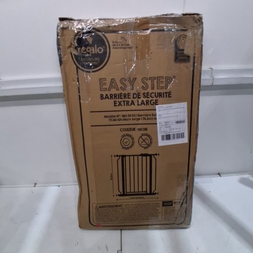 REGALO EASY STEP EXTRA WIDE METAL SAFETY GATE - 30" X 29" - 49" - BLACK (MODEL: 1164EBDS) image 5