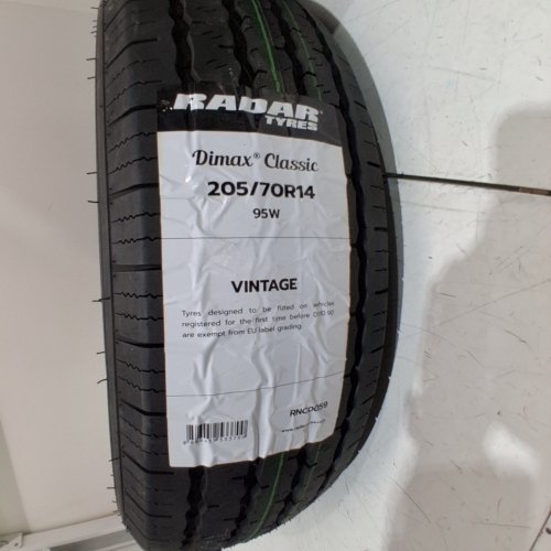 2PK RADAR DIMAX VINTAGE STEEL BELTED RADIAL ALL-SEASON TIRES (M+S) - 205/70R14 95W - BLACK (MODEL: RNC0059) image 2