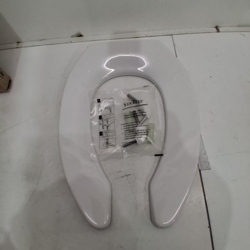 BEMIS ELONGATED TOILET SEAT WITH STA-TITE COMMERCIAL FASTENING SYSTEM - WHITE (MODEL: 1955CT 000) image 2