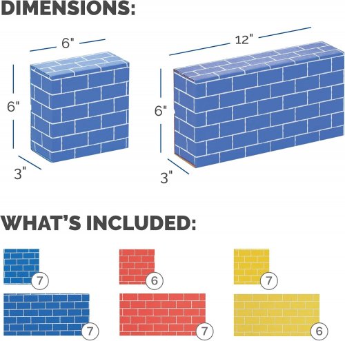 40PK BANKERS BOX AT PLAY CARDBOARD BUILDING BLOCKS - YELLOW/BLUE/RED image 2