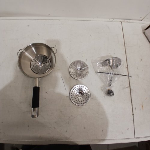 5PC STAINLESS STEEL ROTARY FOOD MILL FOR TOMATO SAUCE, APPLESAUCE & JAMS - STAINLESS STEEL image 4