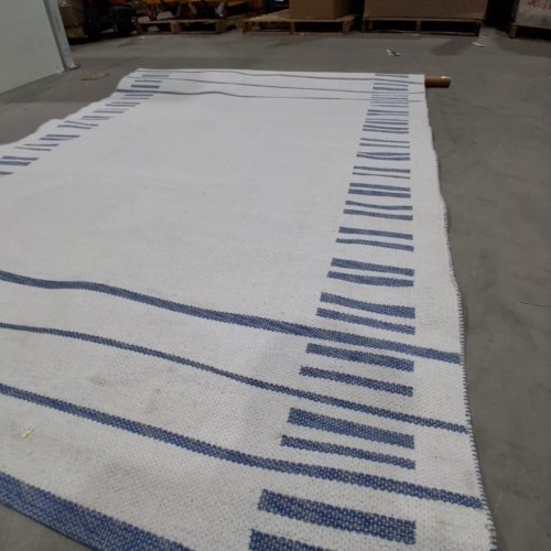 THRESHOLD BROKEN STRIPED WOVEN AREA RUG- 5FT X 7FT - CREAM/BLUE (MODEL: 066 04 7700) image 3