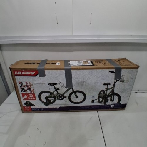 BOYS' HUFFY ROCK IT BIKE WITH TRAINING WHEELS - 4-6 YEARS, 16" - BLACK (MODEL: 51804C) image 5