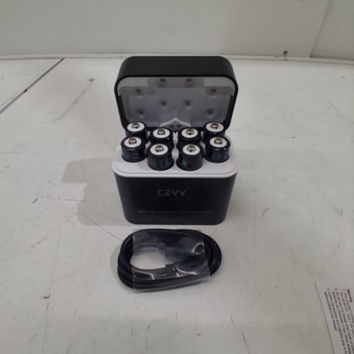 9PC CZVV SMART LI-ION RECHARGEABLE BATTERY CHARGER WITH 8 AA BATTERIES - BLACK (MODEL: Q048) image 2
