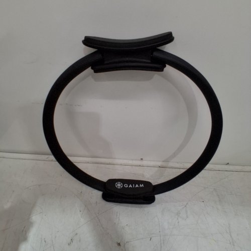 GAIAM PILATES RESISTANCE RING, DUAL GRIP HANDLES FOR TONING AND FITNESS, 14" - BLACK image 3