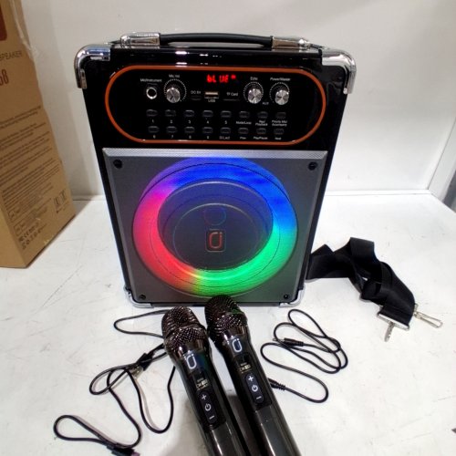 PORTABLE BLUETOOTH 5.3 SPEAKER WITH 2 MICROPHONES - BLACK - (MODEL:S68) image 2