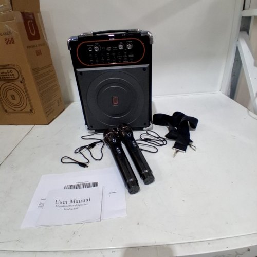 PORTABLE BLUETOOTH 5.3 SPEAKER WITH 2 MICROPHONES - BLACK - (MODEL:S68) image 4
