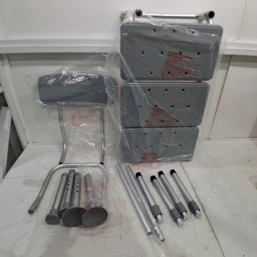 MEDLINE GUARDIAN TRANSFER BENCH WITH BACK & MICROBAN ANTIMICROBIAL TREATMENT - GREY (MODEL: G3-100KBX1) image 2