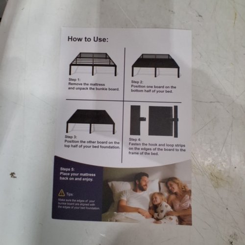 SELLMAZON BUNKIE BOARD MATTRESS SUPPORT - QUEEN - BLACK (MODEL: BKBSM01) image 3
