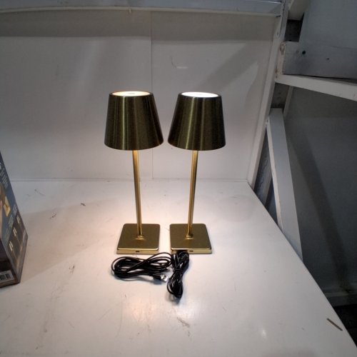 2PK MIKASA TOUCH CONTROL LED LAMP WITH 3 LIGHT SETTINGS - 12" - GOLD (MODEL: 1835518) image 2
