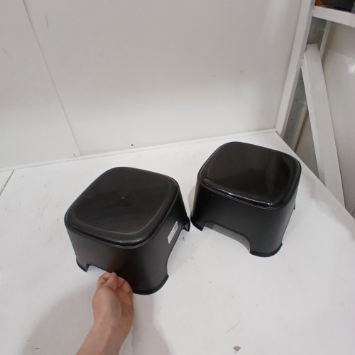 2PK DURABLE STACKABLE PLASTIC STEP STOOLS - BLACK image 3