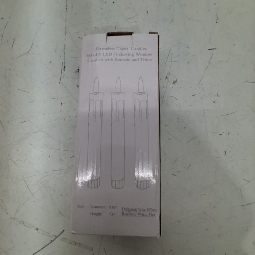 6PK FLAMELESS TAPER DRIPPING WAX EFFECT CANDLES -7.5''- IVORY image 3