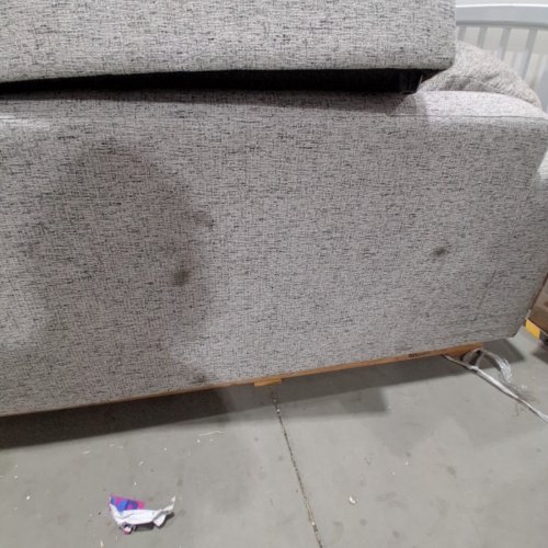3 SEAT SECTIONAL MODERN CORDUROY SOFA WITH PILLOWS - 118" X 39" X 28" - LIGHT GRAY image 4