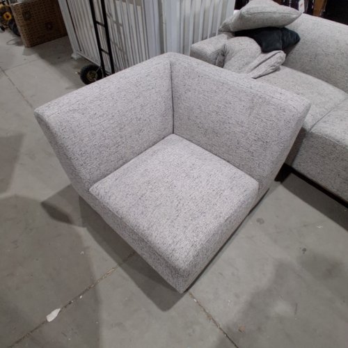 3 SEAT SECTIONAL MODERN CORDUROY SOFA WITH PILLOWS - 118" X 39" X 28" - LIGHT GRAY image 5