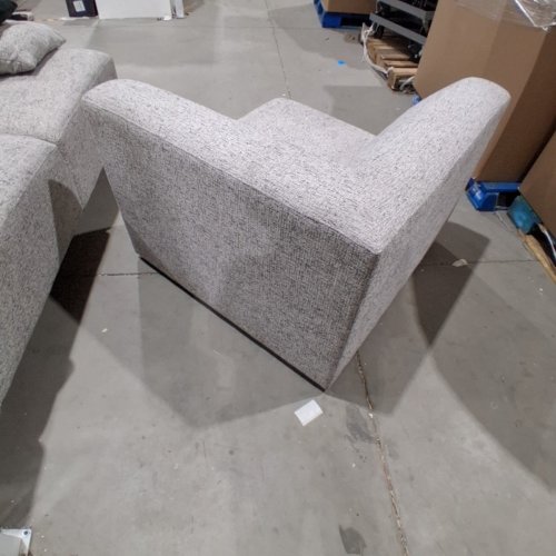 3 SEAT SECTIONAL MODERN CORDUROY SOFA WITH PILLOWS - 118" X 39" X 28" - LIGHT GRAY image 7