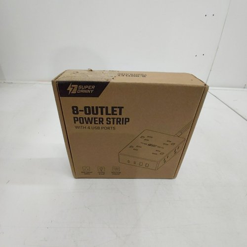 SUPER DANNY USB 8-OUTLET POWER STRIP - 110 V-240 V, 1250W/10A, USB 5 V/2.4A - BLACK (MODEL: SDCP04) image 4