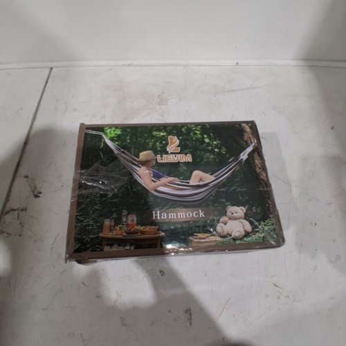 BRAZILIAN STYLE CAMPING HAMMOCK WITH HANGING ROPES AND CARRY BAG - 102" X 59" - BLUE AND WHITE image 3