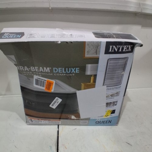 INTEX DURA-BEAM SERIES DELUXE COMFORT PLUSHFIBER-TECH INFLATABLE AIR MATTRESS WITH INTERNAL ELECTRIC PUMP - 22" - QUEEN - GREY (MODEL:AP619D/64417ED) image 5