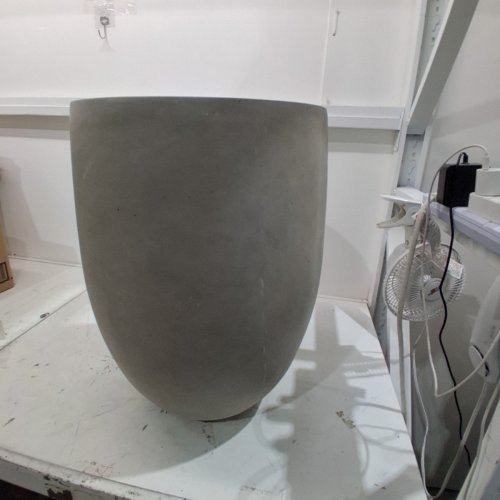 KANTE ROUND WEATHERED CONCRETE PLANTER 21.7" - GREY image 2
