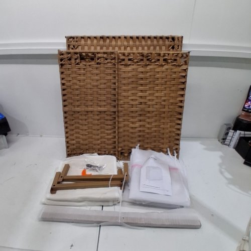 SETVSON MODERN HAND-WOVEN RATTAN WICKER LAUNDRY HAMPER - 132 LITRES - BEIGE/BROWN(MODEL: XHLH-01-NL) image 2