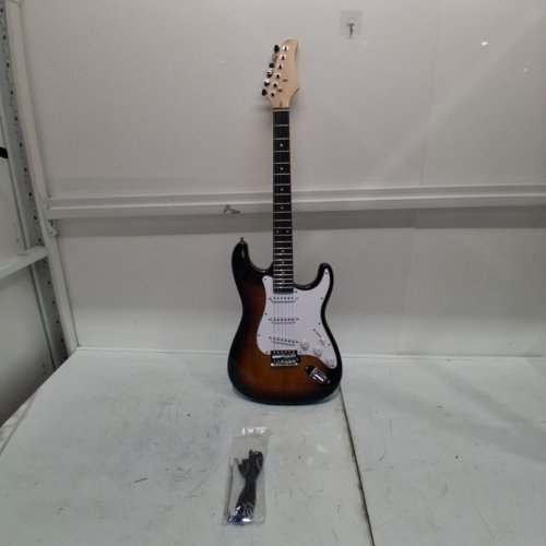 UNBRANDED ELECTRIC GUITAR - R/H - SUNBURST / DARK BROWN image 2