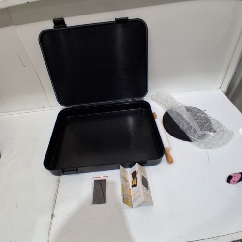 EASYKNEAD ROTI BOX WITH LID AND ROLLING PIN - MAKING BOX FOR CHAPATI, PARATHA, PURI -19.7" X 15.4" X 3" - BLACK image 2