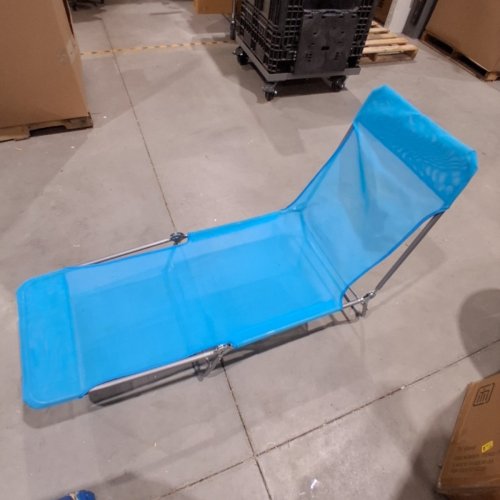 OUTDOOR FOLDING CHAISE LOUNGE CHAIR - 72" X 22" - BLUE image 2