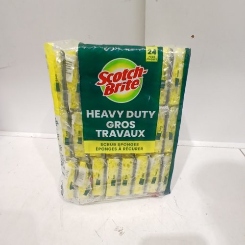 24PK SCOTCH-BRITE HEAVY DUTY SCRUB SPONGES FOR THE KITCHEN, BATHROOM - (MODEL: 1967168) image 2