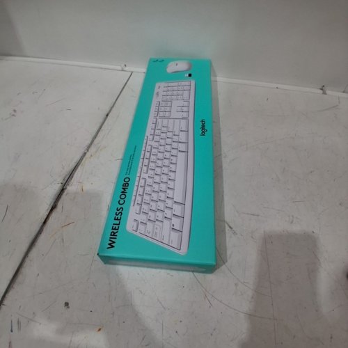 2PC LOGITECH FULL-SIZE WIRELESS COMBO - ADJUSTABLE HEIGHT KEYBOARD WITH WIRELESS MOUSE - OFF WHITE - (MODEL: 920-013290) image 2