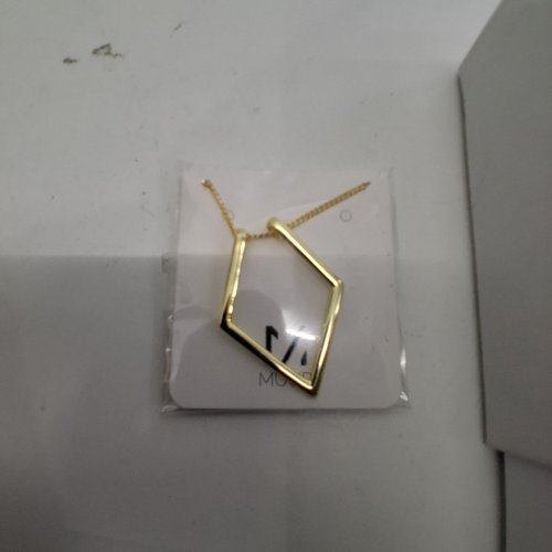 WOMEN'S MUUR DESIGN 18K GOLD PLATED RING HOLDER GEOMETIC NECKLACE - 18"-20" - GOLD image 3