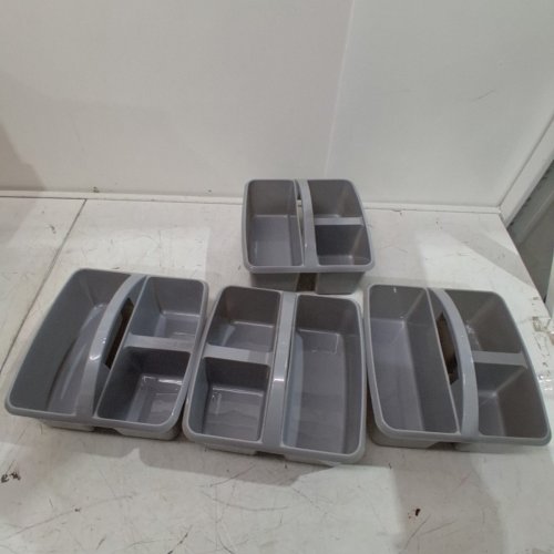 4PK SECTIONED STATIONARY ORGANIZERS - GRAY image 2