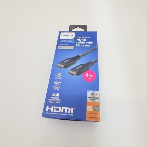 PHILIPS ELITE PREMIUM HIGH-SPEED HDMI CABLE WITH ETHERNET - 4FT - BLACK image 2
