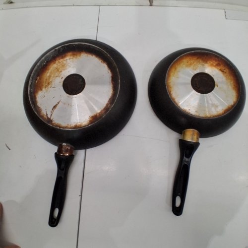 2PC T-FAL INTUITION NON-STICK FRYING PAN SET - 9.5"/12" - BLACK image 5