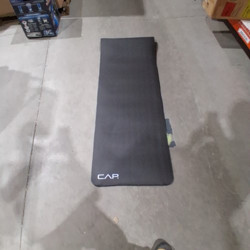 CAP BARBELL HIGH DENSITY EXERCISE YOGA MAT WITH STRAP - 24" X 68" - BLACK (MODEL: MTIS-6523-12BK) image 2