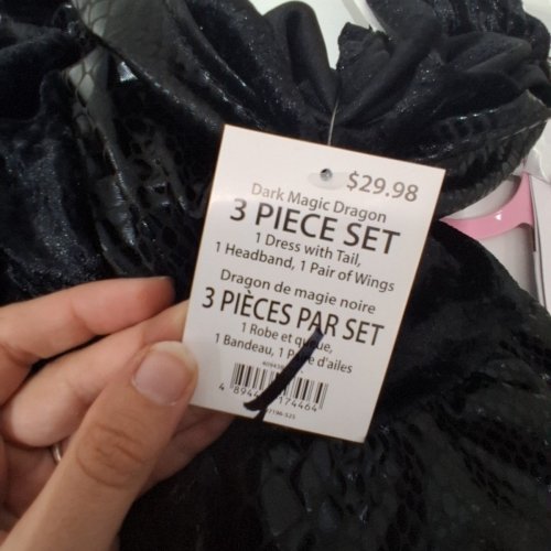 3PC DARK MAGIC DRAGON COSTUME SET - SMALL - BLACK (STYLE: 40943BK(S)) image 4