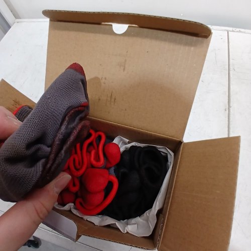 14 PAIR HAND CREW FOAM LATEX COATED WORK GLOVES - MEDIUM - RED/GREY/BLACK (MODEL: 1769987) image 2