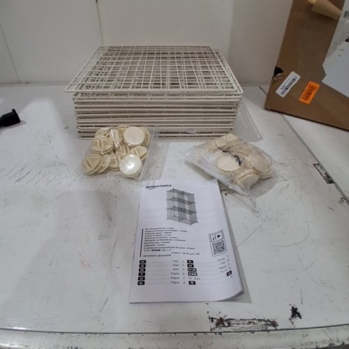AMAZONBASICS 6-CUBE WIRE GRID STORAGE SHELVES -23.6" X 38" - WHITE image 2