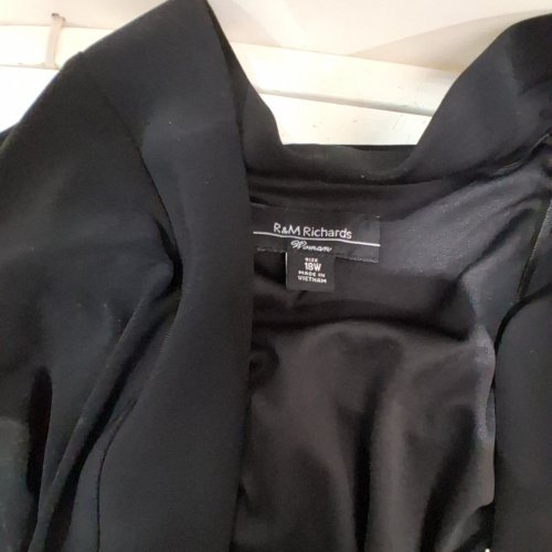 2PC WOMENS R&M RICHARDS SHORT MOTHER OF THE BRIDE FORMAL PANT SUIT - SIZE 18 WIDE - BLACK (STYLE: 8764) image 2