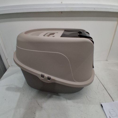 AMAZON BASICS NO-MESS ENCLOSED HOODED CAT LITTER BOX - BEIGE image 5