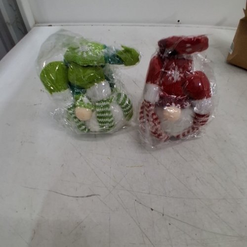 2PC GNOME PLUSH DECORATIONS - 4" - RED/GREEN image 2