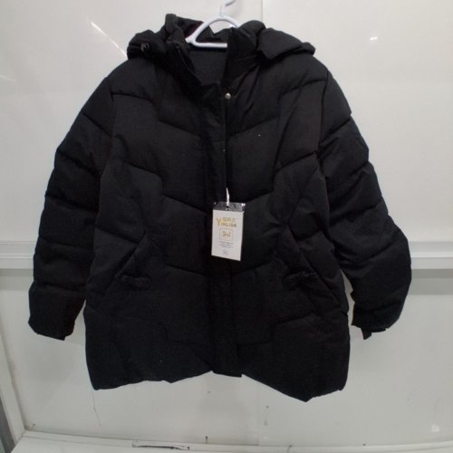WOMEN'S YINLIDA HOODED PUFFER JACKET - 3XL - BLACK image 2